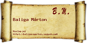 Baliga Márton névjegykártya