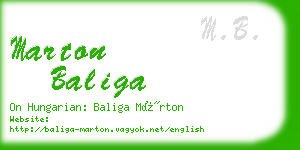 marton baliga business card